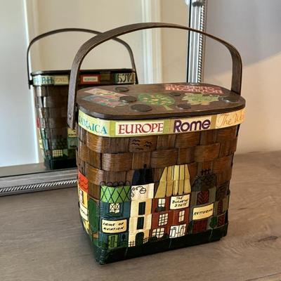 Vintage shopping in London basket purse circa 1970s