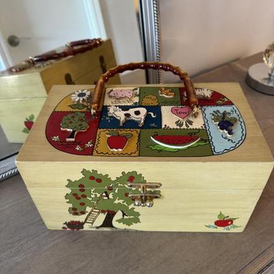 Large, vintage, farm theme box purse handmade by Lola.