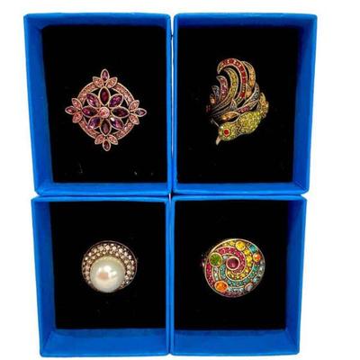 DEJE317 Collection 1 Of Vintage Heidi Daus Costume Jewelry Rings	There are 4 rings in this lot.  Approximately size 8.
