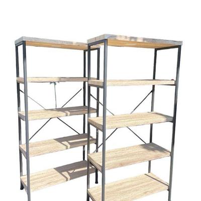 DEJE710 Quality Amazon Aged Wood Look, Shelves #2	Very nice and stylish shelves with metal frame for sturdiness. Each leg has an...