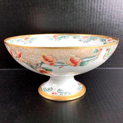 FLRO208 Antique French Haviland Compote Bowl	Adelaide Alsop Robineau design "Nasturtium". 
