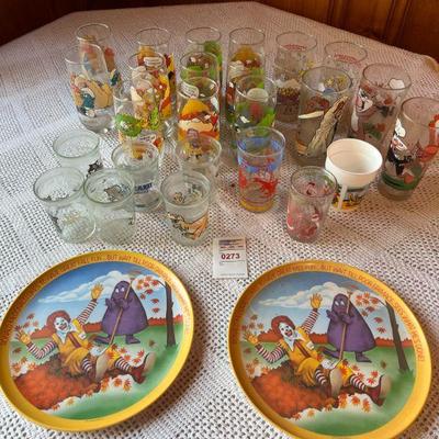 Collector Glasses & Mcdonald's Plate , Jelly Jars, Daffy Duck, Taz