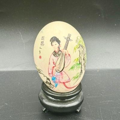 Hand Painted Egg With Stand
