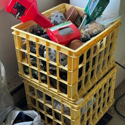 (2) Yellow Crate Tool & Parts Mystery Lot
