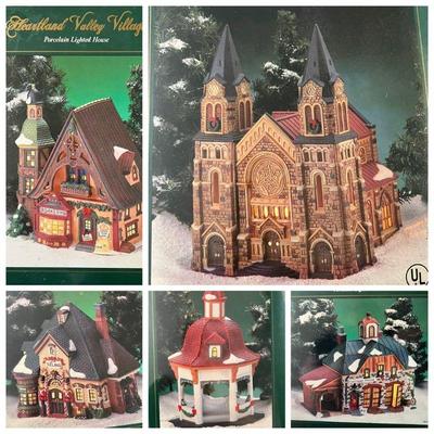 (5) Vintage Heartland Valley Village Christmas Mystery Lot
