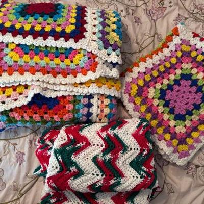 (3) Crocheted Blankets
