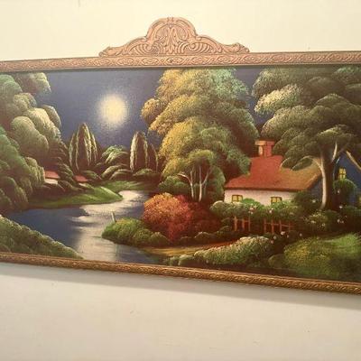 Huge Signed Black Velvet Painting
