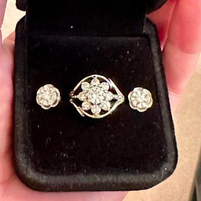 Diamond ring & earrings
