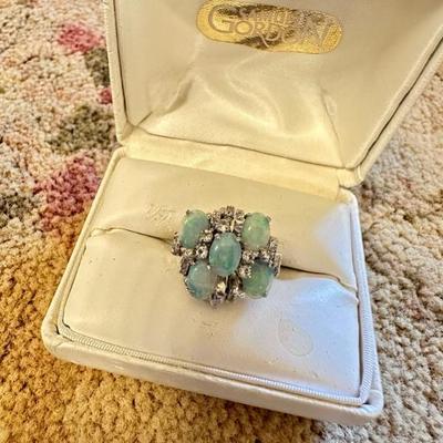 Opal & diamond ring