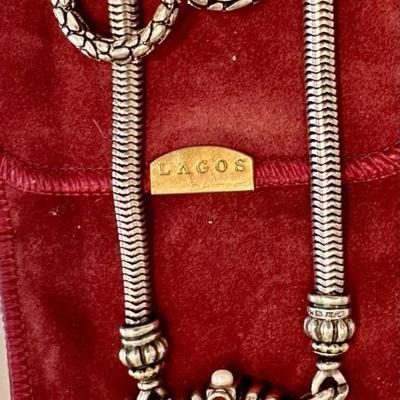 Lagos Caviar with 18kt gold, rubies & pearls