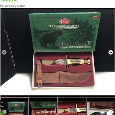 Lot # : 252 - Case Kodiak Hunter Round Stag Handle
1 dot Case xx USA Kodiak Measures: 10 1/2" overall Blades: single SS etched...