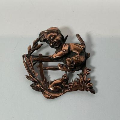 Copper Color Brooch