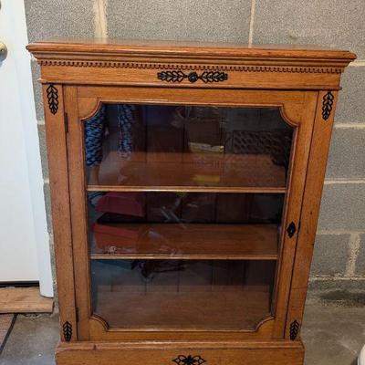 Vintage Bookcase w/Glass Door