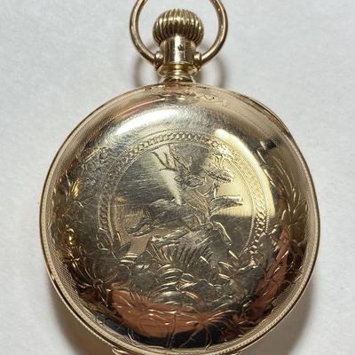 Elgin Watch Co Railroad Hunter B>W. Raymond Dueber Pocket Watch