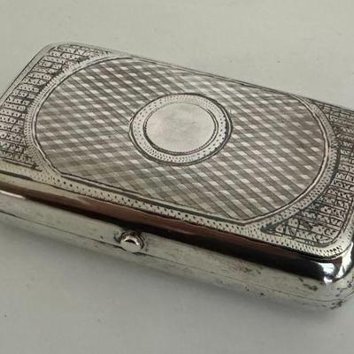 Antique Russian Silver Hunting Scene Snuff Box