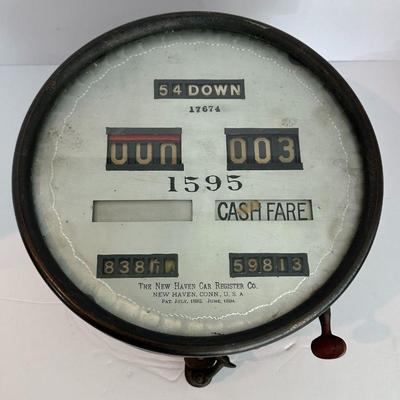 Antique Round Dial New Haven San Francisco Trolley Fare Meter

