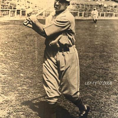 Antique Vintage 1920s Baseball Player Lefty O'Doul Large Framed Photo