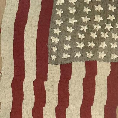 Antique 1912 Womens Suffrage Liberty Equality Clara Embroidered 48 Star US Flag