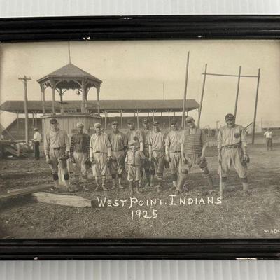 Antique 1925 West Point Indians & Bleachers Rural Baseball Team Photo