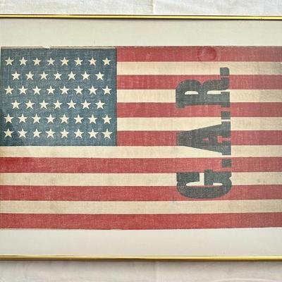 Antique Civil War Veterans Reunion GAR 46 Star U.S. Flag