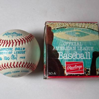 Original Rawlings Official American League Ball Signed By Hank Aaron