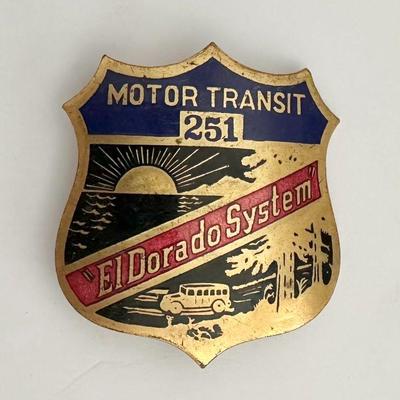 1920s El Dorado System CA Motor Transit Bus Drivers Badge