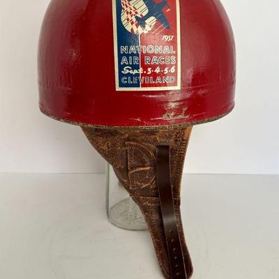 Vintage 1937 Cleveland National Air Races Pilots Flight Helmet