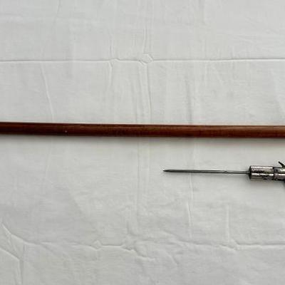 RARE Antique Touchard Pepperbox Stiletto Dog Handle Walking Stick Cane
