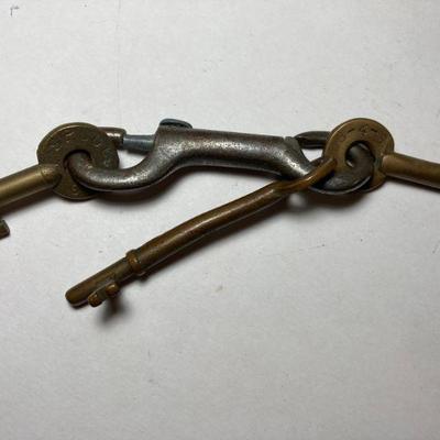 Brass Railroad R.R. Padlock Keys Set Southern Pacific + Adlake +