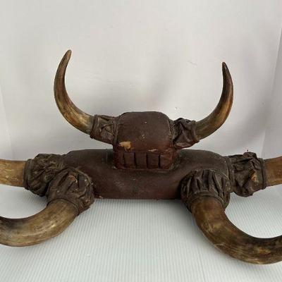 Antique Western Americana Animal Horn Coat and Hat Rack