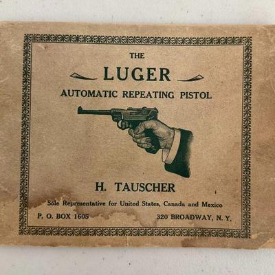 RARE Antique H. Taucher Luger Automatic Pistol Manual Booklet