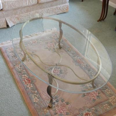 Oval Glass Top Coffee Table