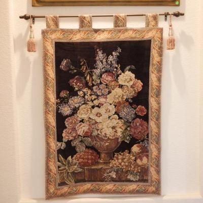 Floral Bouquet Thoughts II by Alberto Passini Tapestry w/Hanging Fixture