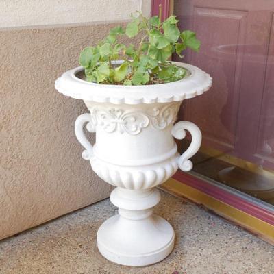 Large White Garden Urn Planter