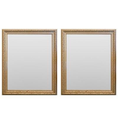 Pair of Ornately Framed Beveled Wall Mirrors