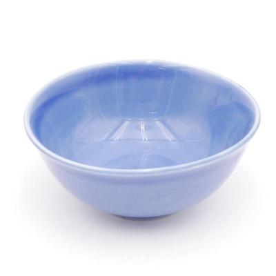 Japanese Pottery Round Light Blue Glazed Serving Bowl