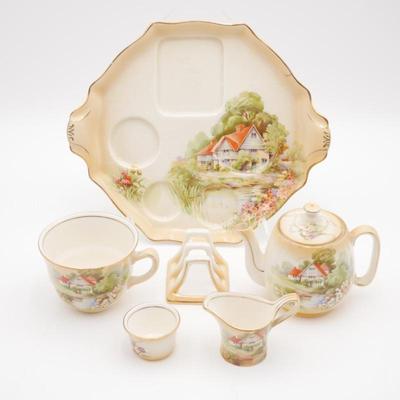 Royal Winton Grimwades 6pc Gilded Porcelain Breakfast Set