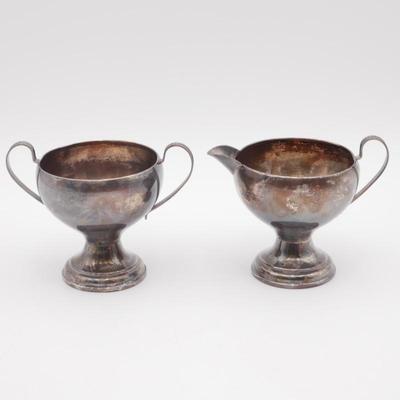 Pair Of Vintage P.S. Co. Weighted 175 Sterling Silver Sugar Bowl & Creamer