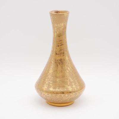 Vintage Hand Painted Stangl 22 KT Granada Gold Pottery Vase #4050