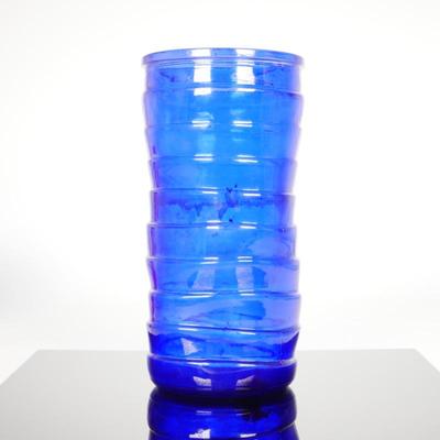 Cobalt Blue Recycled Glass Art Vase