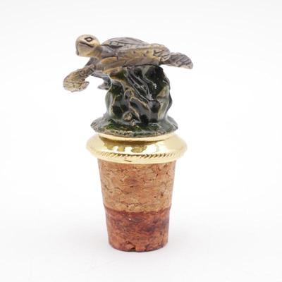 Resin Swimming Sea Turtle Figurine Wine Bottle Cork Topper