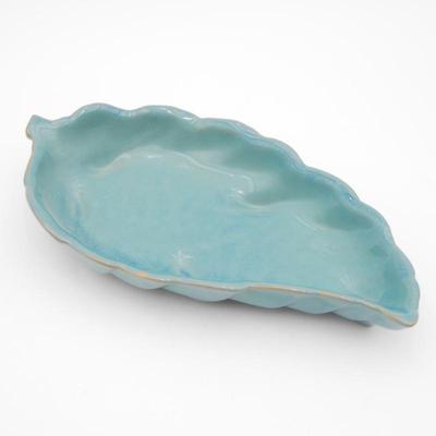 Vintage Frankoma Pottery #225 Ada Clay Leaf Bowl in Indian/Peacock Blue
