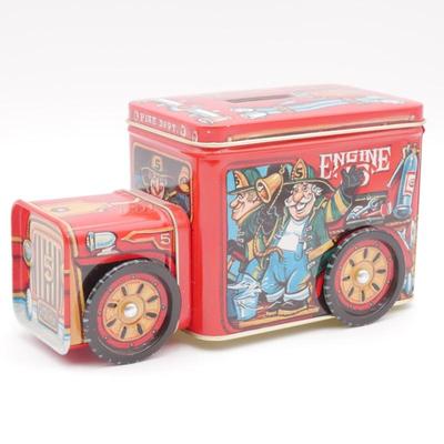 SCC Collectible Tin Fire Dept Engine 5 Piggy Bank