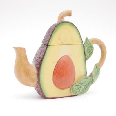 Miniature Porcelain Avocado Teapot