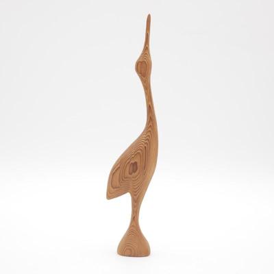 Vintage Crowe Canada Hand Carved Cedar Wood Heron / Crane