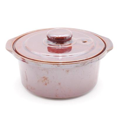 Vintage Brown Dip Glaze Pottery Crock Bean Pot w/ Lid