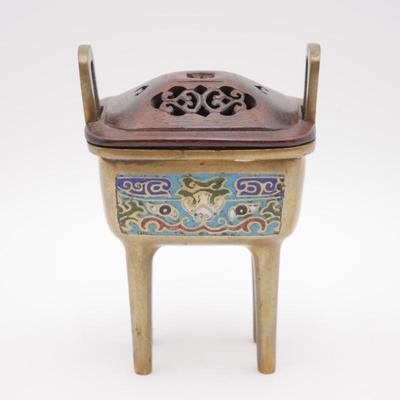 Cloisonne Enamel Brass Incense Burner