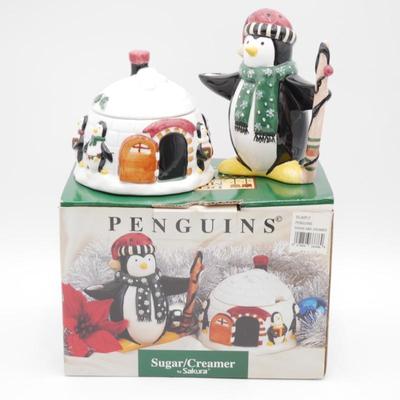 Debbie Mumm Penguins Earthenware Sugar/Creamer by Sakura