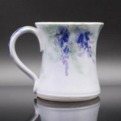 Clouds Pottery Folsom Purple Flower Coffee Mug c. 1991