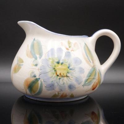 Vintage Ceramic Floral Glazed Pitcher Made In Portugal